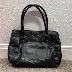 Kate Spade Black Leather Tote Bag